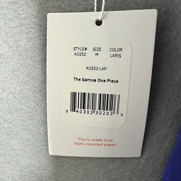 Andie The Samoa One Piece Bathing Suit Women Sz Medium Lapis Blue Cut Out NWT - Picture 12 of 16